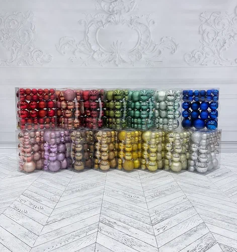 Набор пластиковых шаров Гамма 46 шт., нежно-розовый, ChristmasDeLuxe (88044)