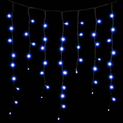 Светодиодная бахрома с колпачком 3,2*0,9 м., 168 синих LED ламп, каучуковый черный провод, Beauty Led (LL168-1-2B)