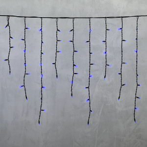 Светодиодная бахрома с колпачком 3,2*0,9 м., 168 синих LED ламп, каучуковый черный провод, Beauty Led (LL168-1-2B)