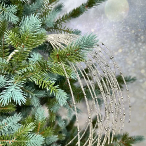 Ветвь Царский фейерверк бело-серебристая 76 см., 1 шт., Christmas DeLuxe (86704)  