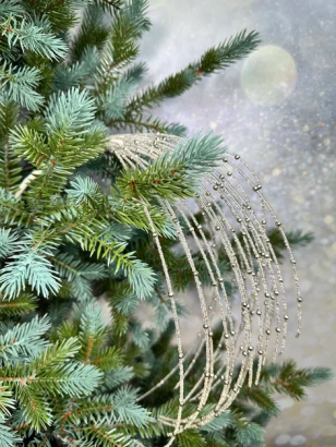 Ветвь Царский фейерверк бело-серебристая 76 см., 1 шт., Christmas De Luxe (86704)  