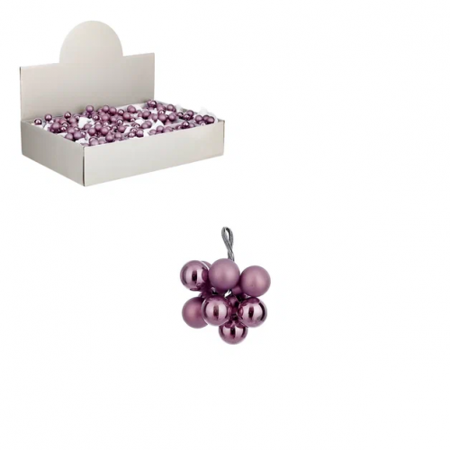 Гроздь стеклянных шаров Ягодный хоровод 2 см., 10 шт., лиловый, Christmas DeLuxe (87663)