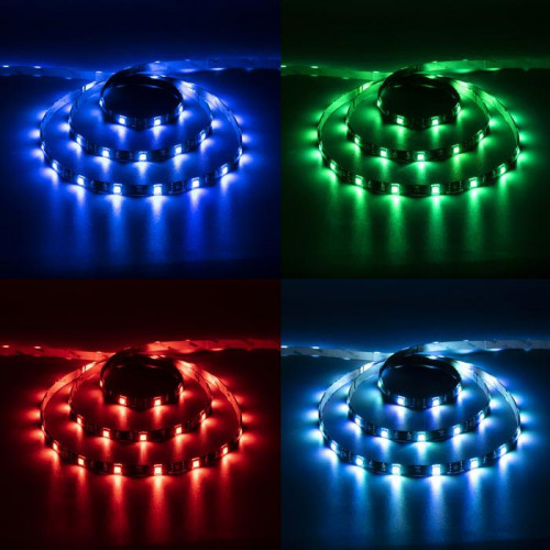 Комплект светодиодной ленты Luazon Lighting 5 м., IP65, SMD5050, 30 LED/м., USB, пульт ДУ, приложение, RGB, Luazon Lighting (7908969)