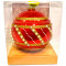 Стеклянный шар Золотое плетение 65 мм, серия ВС, в подарочной упаковке, Батик (КУ-65-1/17)