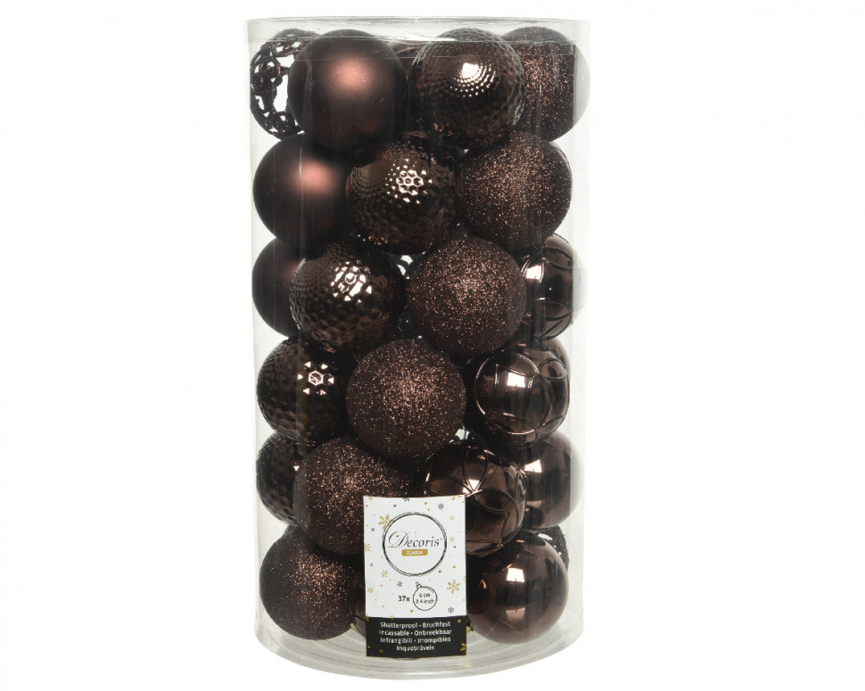 Набор пластиковых шаров Королевский 60 мм., темно-коричневый, 37 шт., Kaemingk (020845)