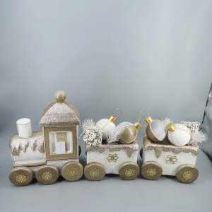 Декоративная фигура Паровоз 84*40 см., белый, пенопласт, Christmas DeLuxe (14299)