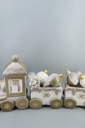 Декоративная фигура Паровоз 84*40 см., белый, пенопласт, Christmas DeLuxe (14299)