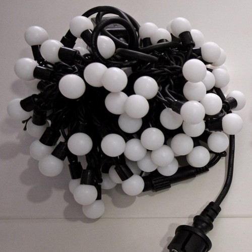 Светодиодная гирлянда шарики Fiesta, 7 м., 75 RGB LED ламп 23 мм, черный каучук, Beauty Led (RGB BB75-2-2RGB) в Санкт-Петербурге
