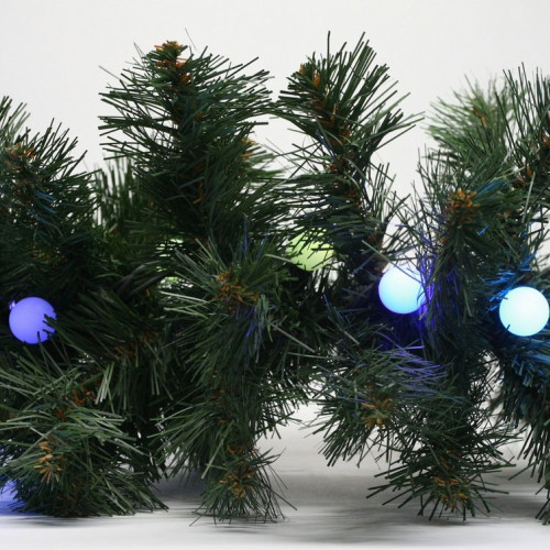 Светодиодная гирлянда шарики Fiesta, 7 м., 75 RGB LED ламп 23 мм, черный каучук, Beauty Led (RGB BB75-2-2RGB) в Санкт-Петербурге