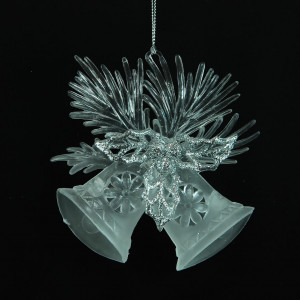 Украшение &quot;Колокольчик&quot; цвет серебро,2 вида,цена за 1 шт.12,3 см, (150734)