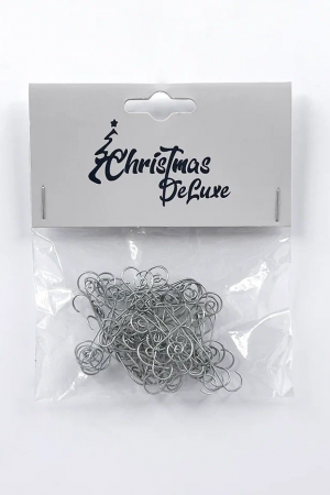 Крючки для елочных украшений, серебро, 50 шт., Christmas DeLuxe (86785)