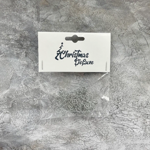 Крючки для елочных украшений, серебро, 50 шт., Christmas DeLuxe (86785)