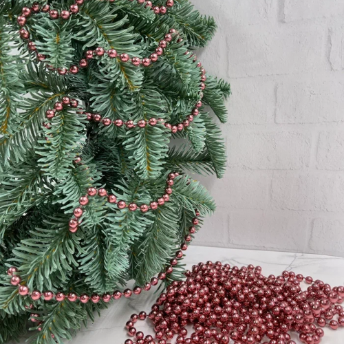 Пластиковые бусы Бисер 8 мм.*10 м., розовый, Christmas DeLuxe (89727)