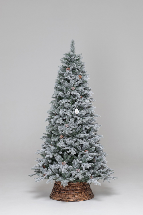 Искусственная елка Скандинавия заснеженная 240 см., литая хвоя+пвх, 760 мульти/теплых LED ламп, ЕлкиТорг (26240)