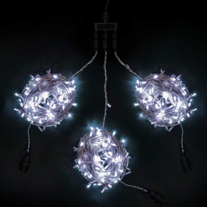 Комплект гирлянды на деревья с контроллером 60 м., 3 луча по 20 м, 600 LED ламп холодного белого цвета, Beauty Led (KDD600C-10-1W)