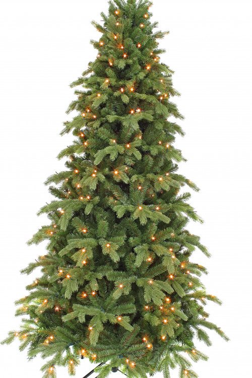 Елка Шервуд Премиум стройная с лампами 215 см., 248 LED ламп, литая хвоя+пвх, Triumph Tree (73148)