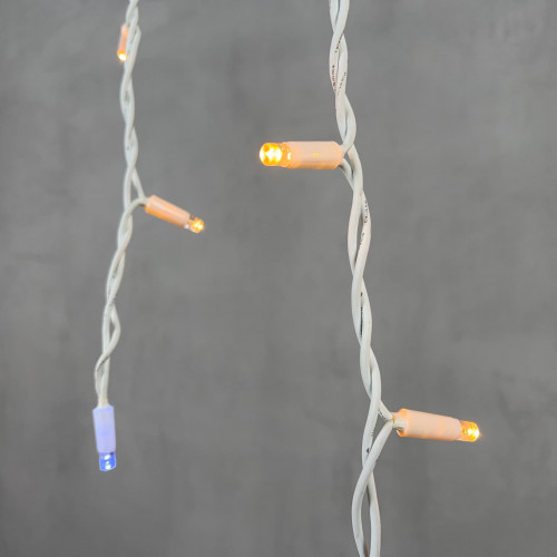  Светодиодная бахрома с колпачком 3,2*0,9 м., 168 экстра теплых белых LED ламп, мерцание, каучуковый белый провод, LTC (LL168BLW-8-2EWW)