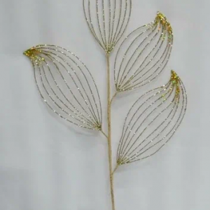 Ветвь Плюмерия золотая 79 см., 1 шт., Christmas DeLuxe (86696) 