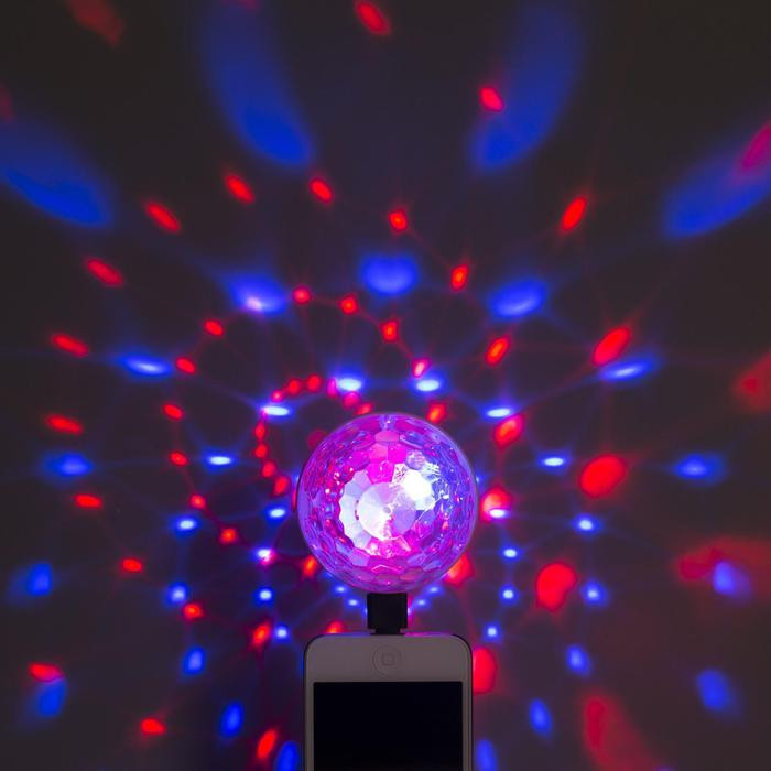 Проектор Двойной диско-шар 7 см., RGB, 4 коннектора для подключения, Luazon Lighting (5254650) в Уфе