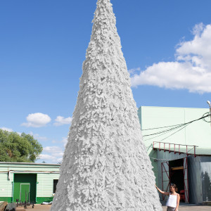 Уличная елка Русская белая 4 м., каркасная, ПВХ, Green Trees (GT4RUSPVCW)