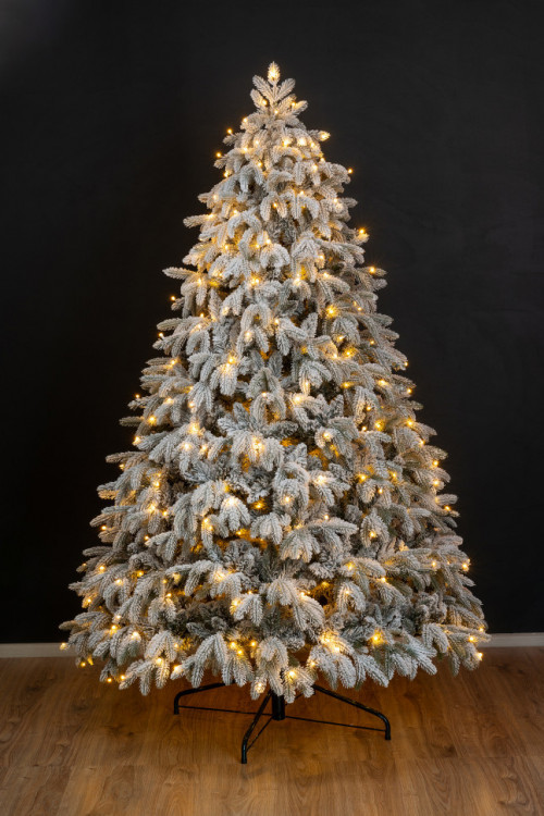 Искусственная елка Камчатская заснеженная 120 см., 140 теплых белых Led ламп., литая хвоя+пвх, ЕлкиТорг (134120)