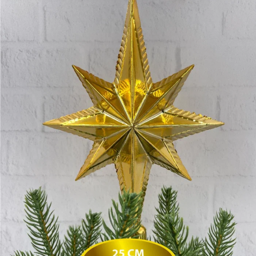 Елочная макушка Звезда Востока 25 см., пластик, золото, Christmas DeLuxe (89604) в Санкт-Петербурге
