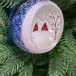С2339/2 Стеклянный шар Домики 75 мм., синий,  Ёлочка