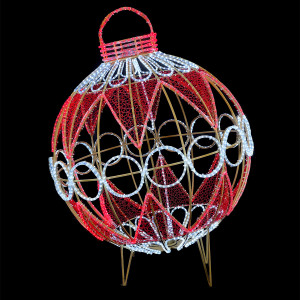 Светодиодная Фигура Новогодний Шар 1,3 м., Красно-Белый, IP65, (LC-13158)