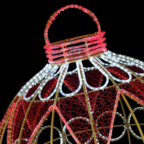 Светодиодная Фигура Новогодний Шар 1,3 м., Красно-Белый, IP65, (LC-13158)