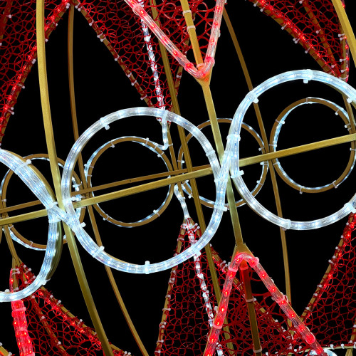 Светодиодная Фигура Новогодний Шар 1,3 м., Красно-Белый, IP65, (LC-13158)