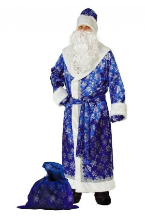Костюм Деда Мороза, сатин синий, Батик (188-1-54-56)