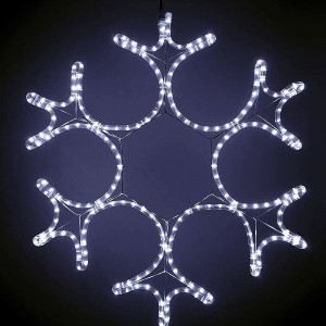 Светодиодная фигура Снежинка Ажурная 55 см., холодно белый свечение, IP54, LTC (LC-13035)