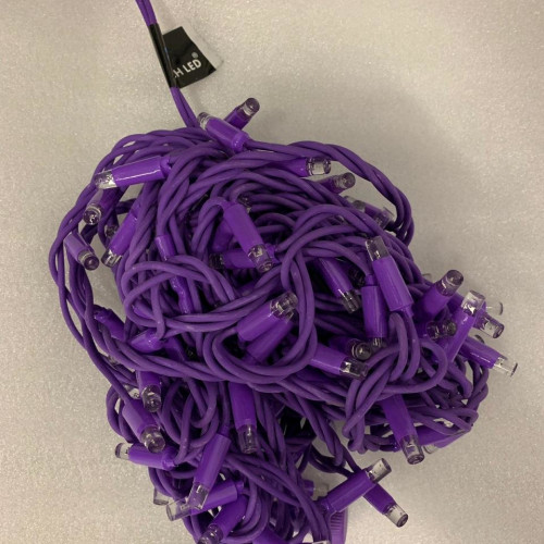 Светодиодная нить на цветном проводе 10 м., 24V, 100 фиолетовых LED ламп, фиолетовый провод, Rich LED (RL-S10C-24V-RV/V) в Санкт-Петербурге