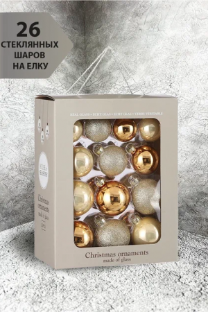 Набор стеклянных шаров Брызги шампанского 26 шт., Christmas DeLuxe (84501-86460)