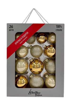 Набор стеклянных шаров Брызги шампанского 26 шт., Christmas DeLuxe (84501-86460)