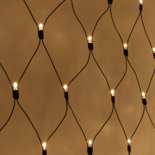 Светодиодная сеть 388 теплых белых LED ламп, 2*3 м., статика, черный провод, Teamprof (TPF-N2*3-B/WW)