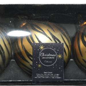 Набор стеклянных шаров Сафари 80 мм., 3 шт., Kaemingk (060542/2)