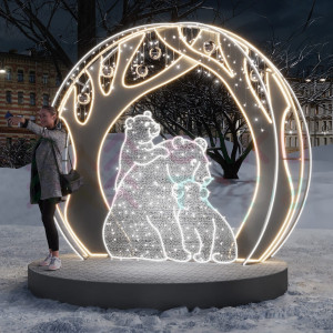 Светодиодная фотозона Семья мишек 3.91 м, Conso (OPR-005-1001)