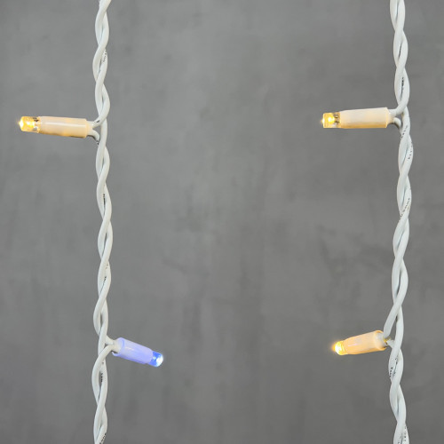 Светодиодная бахрома с колпачком 3,2*0,9 м., 168 теплых белых LED ламп, мерцание, каучуковый белый провод, LTC (LL168BLW-8-2WW)