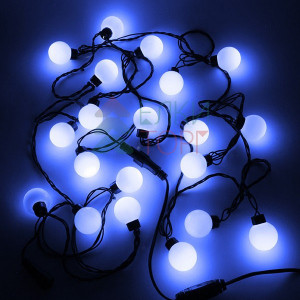Светодиодная гирлянда шарики Fiesta, 5 м., 20 синих LED ламп 40 мм, 220V, черный ПВХ, Beauty Led (HB20-11-2B)