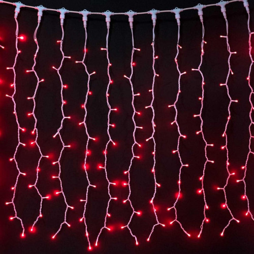 Светодиодный занавес  1*3 м., 420 разноцветных LED ламп, 24В., каучуковый белый провод, IP65, AUG420-8-1EPRGB в Санкт-Петербурге