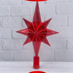 Елочная макушка Звезда Востока 25 см., пластик, красный, Christmas DeLuxe (89603)