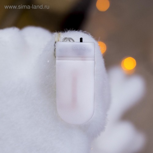 Светодиодная фигура Олень 20×25×12 см., флок, батарейки ААх2, свечение тёплое белое, Luazon Lighting (3662101