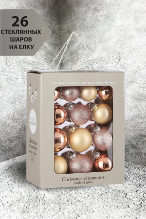 Набор стеклянных шаров Розовое шампанское 26 шт., Christmas DeLuxe (86457)