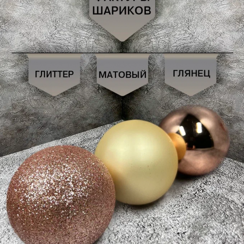 Набор стеклянных шаров Розовое шампанское 26 шт., Christmas DeLuxe (86457) в Санкт-Петербурге