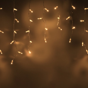 Светодиодная бахрома 108 теплых белых LED ламп, 3*0.6 м., 220В, статика, прозрачный провод ПВХ, Teamprof (TPF-i3*0.6-CT/WW)