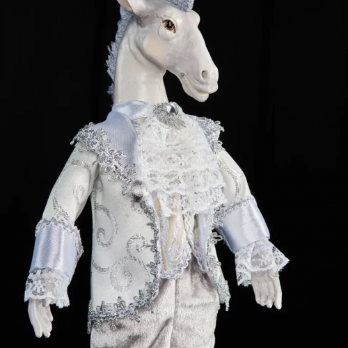 Винтажное украшение Царский конь 37 см., серый, Christmas DeLuxe (13664) в Санкт-Петербурге