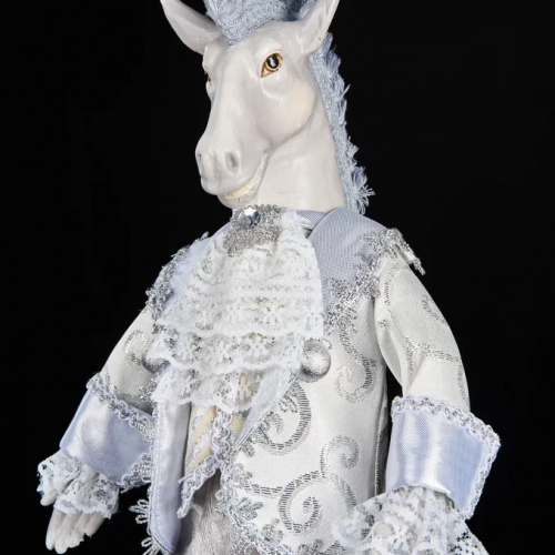 Винтажное украшение Царский конь 37 см., серый, Christmas DeLuxe (13664) в Санкт-Петербурге