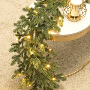 Хвойная ветвь Чарующая 180*30 см., 48 теплых-белых LED ламп, 100% литая хвоя, ЕлкиТорг (52092)