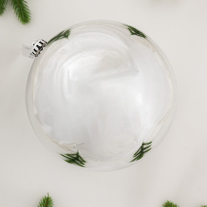 Шар пластиковый глянцевый 200 мм., серебро, ЕлкиТорг (150616)